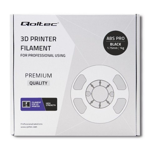 Profesjonalny filament do druku 3D | ABS PRO | 1.75mm | 1kg | Czarny Qoltec