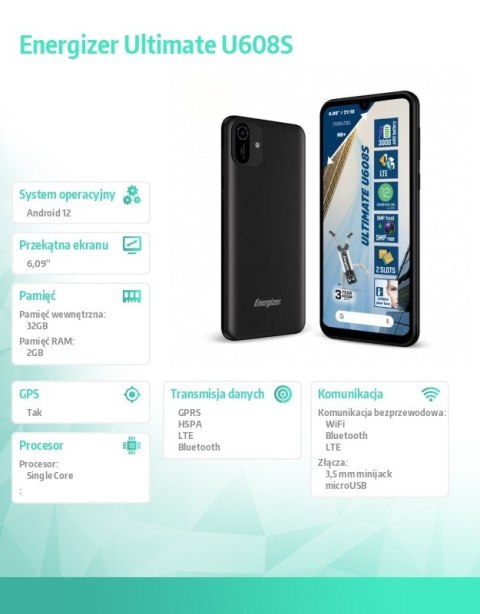 Smartfon Ultimate U608S 2GB RAM 32GB Dual Sim Energizer Smartfon Ultimate U608S 2GB RAM 32GB Dual Sim Energizer
