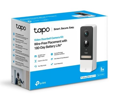 Wideodzwonek do drzwi Tapo Smart z zasilaniem bateryjnym D230S1 TP-LINK Wideodzwonek do drzwi Tapo Smart z zasilaniem bateryjnym D230S1 TP-LINK