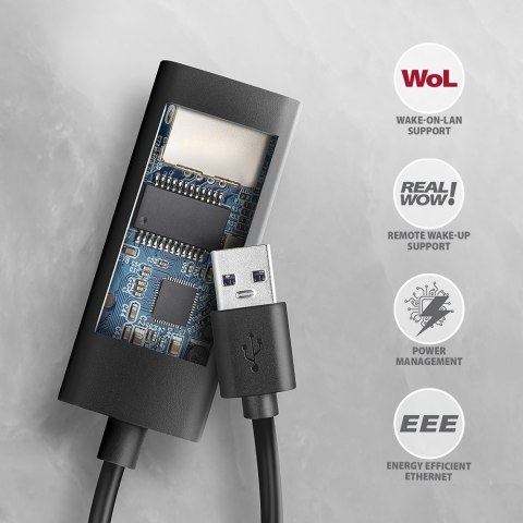 ADE-AR Karta sieciowa Gigabit Ethernet adapter, USB-A 3.2 Gen 1, instalacja automatyczna AXAGON ADE-AR Karta sieciowa Gigabit Ethernet adapter, USB-A 3.2 Gen 1, instalacja automatyczna AXAGON