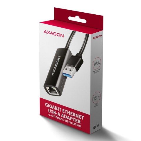 ADE-AR Karta sieciowa Gigabit Ethernet adapter, USB-A 3.2 Gen 1, instalacja automatyczna AXAGON ADE-AR Karta sieciowa Gigabit Ethernet adapter, USB-A 3.2 Gen 1, instalacja automatyczna AXAGON