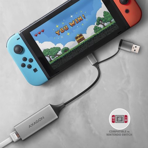 ADE-TXCA Karta sieciowa Gigabit Ethernet adapter, USB-C (USB-A redukcja) 3.2 Gen 1, instalacja automatyczna AXAGON ADE-TXCA Karta sieciowa Gigabit Ethernet adapter, USB-C (USB-A redukcja) 3.2 Gen 1, instalacja automatyczna AXAGON