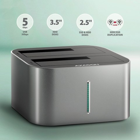ADSA-DC Stacja dokująca USB 3.2 Gen 1 - 2x SATA 6G 2.5"/3.5" SSD/HDD AXAGON ADSA-DC Stacja dokująca USB 3.2 Gen 1 - 2x SATA 6G 2.5"/3.5" SSD/HDD AXAGON