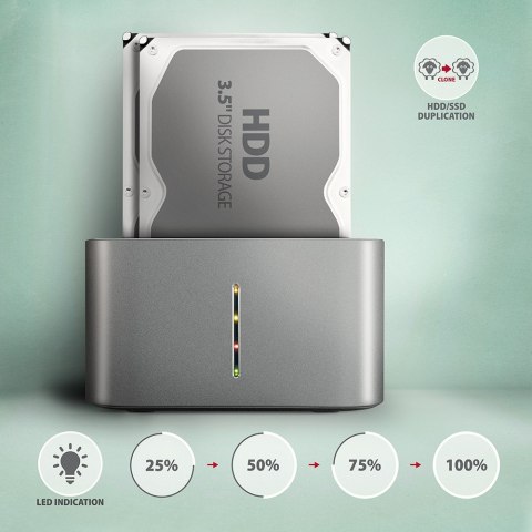 ADSA-DC Stacja dokująca USB 3.2 Gen 1 - 2x SATA 6G 2.5"/3.5" SSD/HDD AXAGON ADSA-DC Stacja dokująca USB 3.2 Gen 1 - 2x SATA 6G 2.5"/3.5" SSD/HDD AXAGON