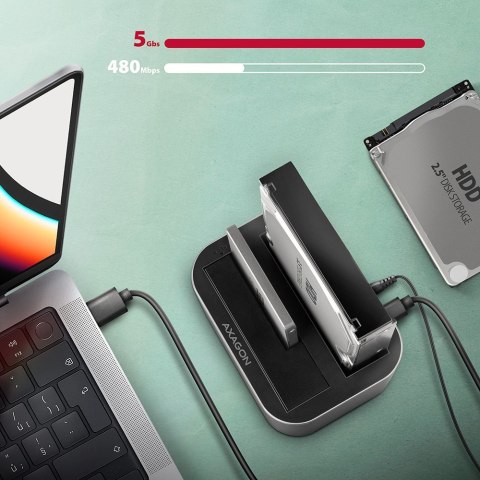 ADSA-DC Stacja dokująca USB 3.2 Gen 1 - 2x SATA 6G 2.5"/3.5" SSD/HDD AXAGON ADSA-DC Stacja dokująca USB 3.2 Gen 1 - 2x SATA 6G 2.5"/3.5" SSD/HDD AXAGON