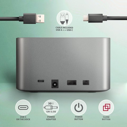 ADSA-DC Stacja dokująca USB 3.2 Gen 1 - 2x SATA 6G 2.5"/3.5" SSD/HDD AXAGON ADSA-DC Stacja dokująca USB 3.2 Gen 1 - 2x SATA 6G 2.5"/3.5" SSD/HDD AXAGON