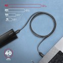 BUCM4X-CM10AB Kabel USB-C - USB-C, USB4 Gen 3x2 1m, PD 240W, 8K HD, ALU, oplot Czarny AXAGON