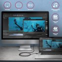BUCM4X-CM10AB Kabel USB-C - USB-C, USB4 Gen 3x2 1m, PD 240W, 8K HD, ALU, oplot Czarny AXAGON