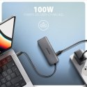 HMC-5H8K Wieloportowy hub USB 5in1, 5Gbps, 2x USB-A, 1x USB-C, HDMI 8K/30Hz, PD 100W, 15cm USB-C kabel AXAGON
