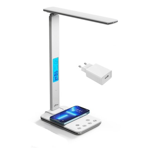 Lampa biurkowa LED z ładowarką indukcyjną LEDITOU MT222 (Biała) Media-Tech