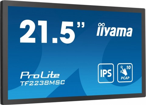 Monitor wielkoformatowy 21.5 cala TF2238MSC-B1 IPS,FHD,DP,HDMI,2x2W,2xUSB,600(cd/m2), 10pkt.7H,IP1X(Front),Pion/Poziom IIYAMA