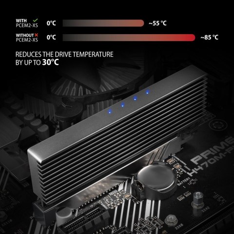PCEM2-XS Adapter wewnętrzny PCIe x16, M.2 NVMe, chłodnica AXAGON PCEM2-XS Adapter wewnętrzny PCIe x16, M.2 NVMe, chłodnica AXAGON