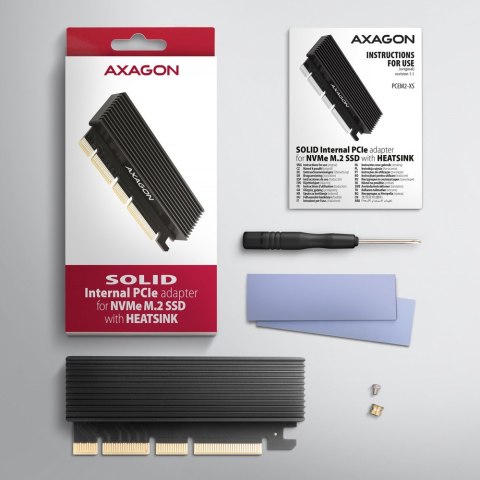 PCEM2-XS Adapter wewnętrzny PCIe x16, M.2 NVMe, chłodnica AXAGON PCEM2-XS Adapter wewnętrzny PCIe x16, M.2 NVMe, chłodnica AXAGON
