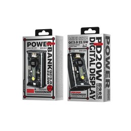 Powerbank 10000 mAh Super Charging PD 20W + QC 22.5W Czarny / Przezroczysty WEKOME
