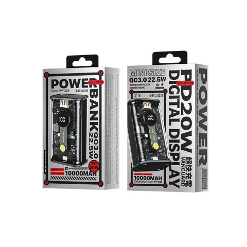 Powerbank 10000 mAh Super Charging PD 20W + QC 22.5W Czarny / Przezroczysty WEKOME Powerbank 10000 mAh Super Charging PD 20W + QC 22.5W Czarny / Przezroczysty WEKOME