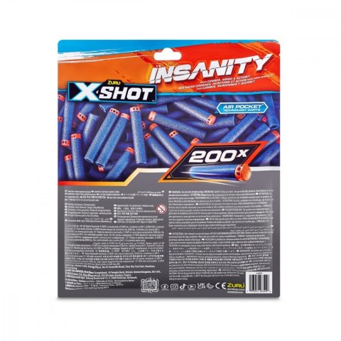 Strzałki Insanity 200 sztuk foliopak ZURU X-Shot Strzałki Insanity 200 sztuk foliopak ZURU X-Shot