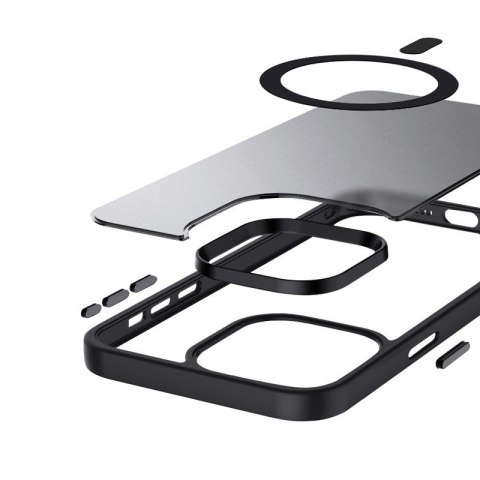 Etui Hybrid Frost MAG Cover iPhone 15 MagSafe Czarne CRONG Etui Hybrid Frost MAG Cover iPhone 15 MagSafe Czarne CRONG