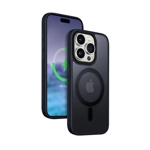 Etui Hybrid Frost MAG Cover iPhone 15 Pro Max MagSafe Granatowe CRONG Etui Hybrid Frost MAG Cover iPhone 15 Pro Max MagSafe Granatowe CRONG