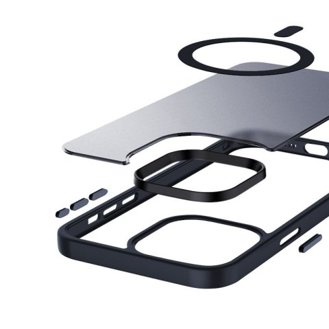 Etui Hybrid Frost MAG Cover iPhone 15 Pro Max MagSafe Granatowe CRONG Etui Hybrid Frost MAG Cover iPhone 15 Pro Max MagSafe Granatowe CRONG