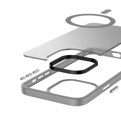Etui Hybrid Frost MAG Cover iPhone 15 Pro Max MagSafe Szare CRONG Etui Hybrid Frost MAG Cover iPhone 15 Pro Max MagSafe Szare CRONG