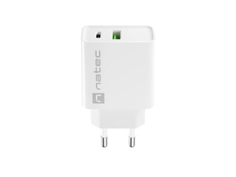 Ładowarka sieciowa Ribera 1x USB-A + 1x USB-C 20W Biała Natec Ładowarka sieciowa Ribera 1x USB-A + 1x USB-C 20W Biała Natec