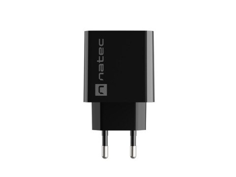 Ładowarka sieciowa Ribera 1x USB-A + 1x USB-C 20W Czarna Natec Ładowarka sieciowa Ribera 1x USB-A + 1x USB-C 20W Czarna Natec