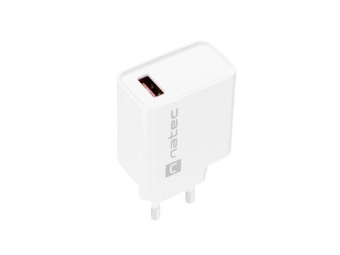 Ładowarka sieciowa Ribera 1x USB-A 18W Biała Natec Ładowarka sieciowa Ribera 1x USB-A 18W Biała Natec
