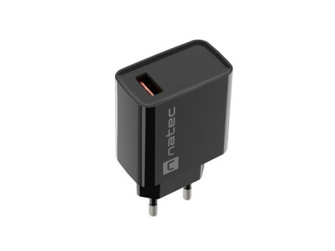 Ładowarka sieciowa Ribera 1x USB-A 18W Czarna Natec Ładowarka sieciowa Ribera 1x USB-A 18W Czarna Natec