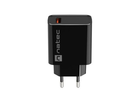 Ładowarka sieciowa Ribera 1x USB-A 18W Czarna Natec Ładowarka sieciowa Ribera 1x USB-A 18W Czarna Natec