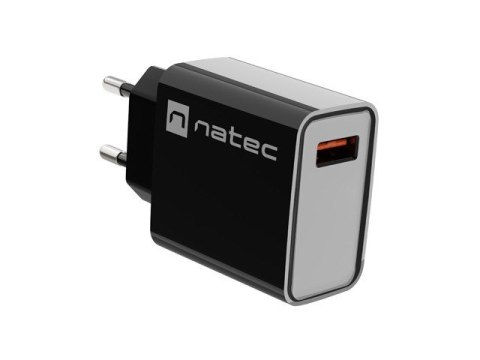 Ładowarka sieciowa Ribera 1x USB-A 18W Czarna Natec Ładowarka sieciowa Ribera 1x USB-A 18W Czarna Natec
