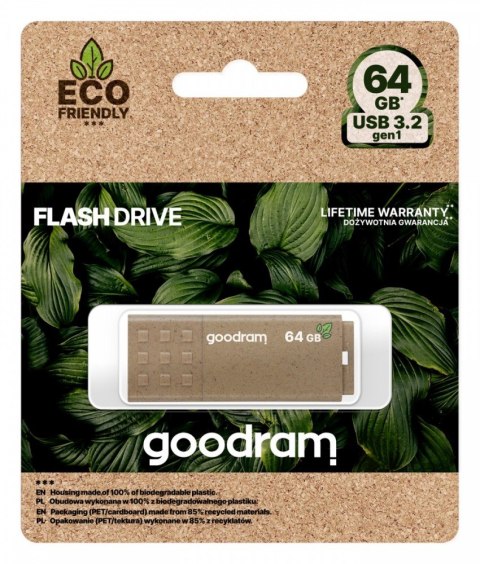 Pendrive UME2 64GB USB 3.0 Eco Friendly GOODRAM Pendrive UME2 64GB USB 3.0 Eco Friendly GOODRAM