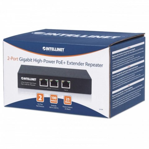 Regenerator Extender PoE+ 2-portowy Gigabit 802.3at/af Intellinet
