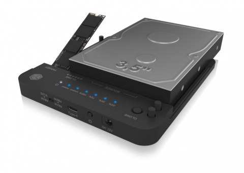 Stacja klonująca i dokująca IB-2913MCL-C31 dla M.2 NVMe SSD i HDD IcyBox Stacja klonująca i dokująca IB-2913MCL-C31 dla M.2 NVMe SSD i HDD IcyBox