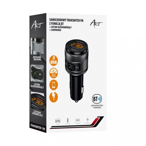 Transmiter samochodowy FM MP3 z funkcją BT, USB LCD FM-57 QC3.0 ART