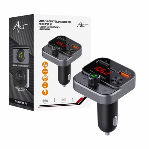 Transmiter samochodowy FM MP3 z funkcją BT,USB LCD FM-84B QC3.0 ART Transmiter samochodowy FM MP3 z funkcją BT,USB LCD FM-84B QC3.0 ART
