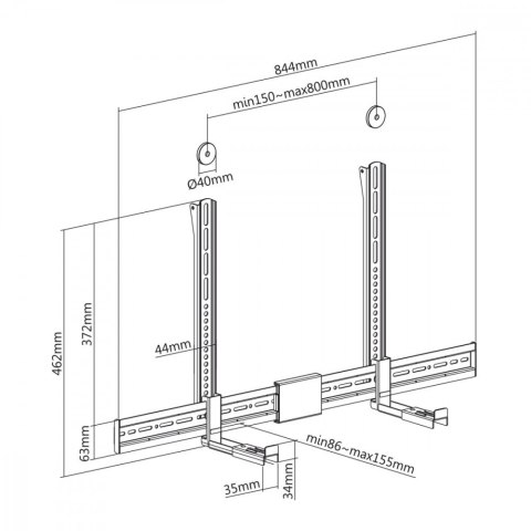 Uchwyt na soundbar regulowany MC-465 Maclean