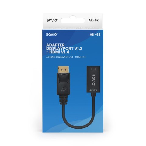 Adapter DisplayPort (M) v1.2 - HDMI (F) v1.4, 4K, AK-62 Savio