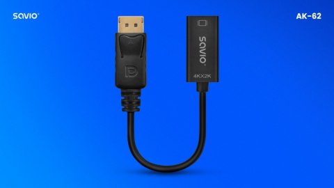 Adapter DisplayPort (M) v1.2 - HDMI (F) v1.4, 4K, AK-62 Savio