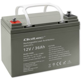 Akumulator AGM | 12V | 36Ah | max. 540A Qoltec