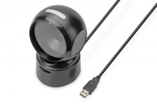 Czytnik kodów kreskowych przewodowy stacjonarny USB-A 1.4m, 1D i 2D, zgodny z kodami QR Digitus