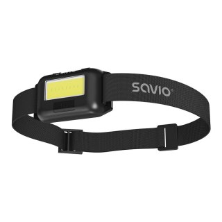 Latarka czołowa LED, COB, 140 lm, zasięg 10m, 4 tryby, FL-01 Savio