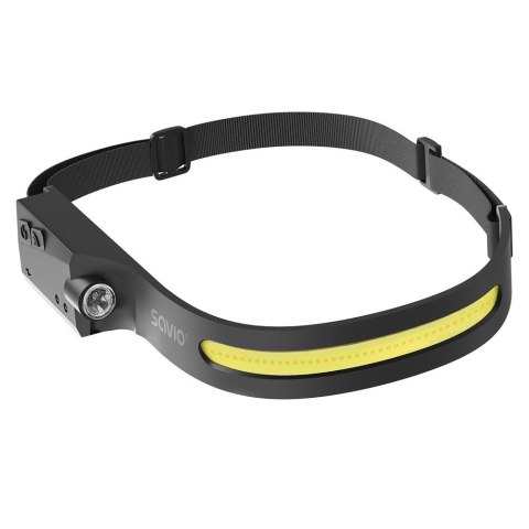 Latarka czołowa LED z czujnikiem ruchu, USB-C, 350 lm, zasięg 80m, FL-02 Savio