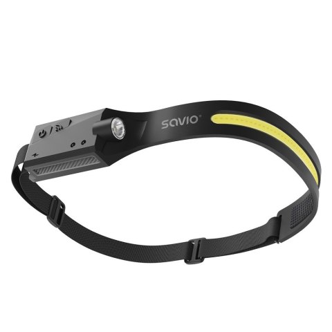 Latarka czołowa LED z czujnikiem ruchu, USB-C, 350 lm, zasięg 80m, FL-02 Savio