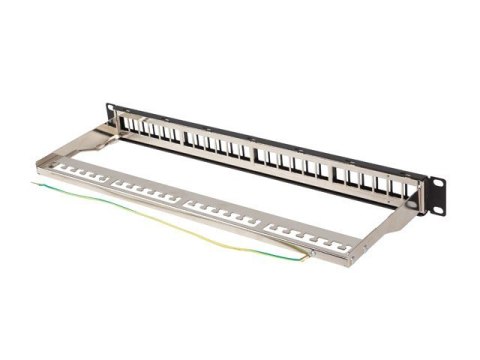Patch panel pusty 24 porty 1U 19 cali ftp do moduĹĂłw keystone czarny