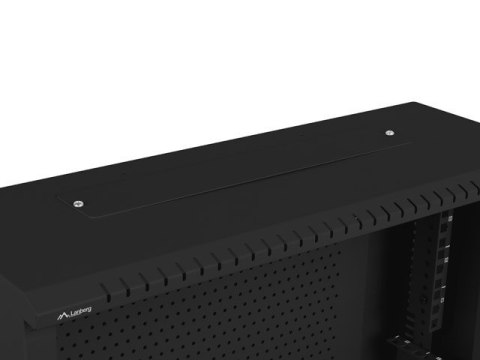 Szafa instalacyjna rack wisząca 19 cali 4u+3u 540x200 niskoprofilowa (złożona) czarna Lanberg