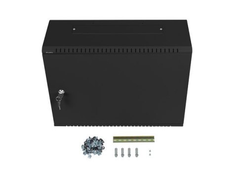 Szafa instalacyjna rack wisząca 19 cali 4u+3u 540x200 niskoprofilowa (złożona) czarna Lanberg