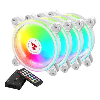 Wentylator FAN-01 White 4-pack 120mm ARGB wraz kontrolerem oraz pilotem Savio
