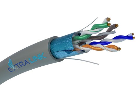 Kabel sieciowy CAT5E FTP(F/UTP) wewnętrzny skrętka 305m Extralink