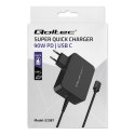 Ładowarka GaN Power Pro | 1xUSB-C | 90W | 5-20V | 3-4.5A | Czarna Qoltec