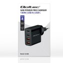 Ładowarka GaN Power Pro | 2xUSB-C | 2xUSB | 130W | 5-20V | 1.5-5A| PD | Czarna Qoltec